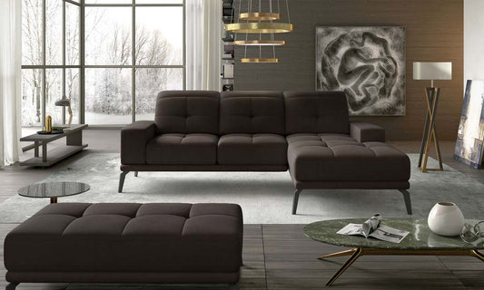 Torrense Ecksofa 265 x 175 cm Dunkelbraun (Samt)