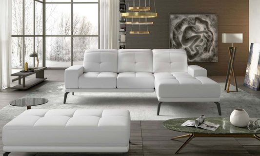 Torrense Ecksofa 265 x 175 cm Weiß (Kunstleder)