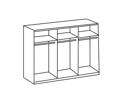 Monaco Schwebetürenschrank groß Graphit / Grau