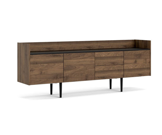 Unit Sideboard Schwarz Walnuss