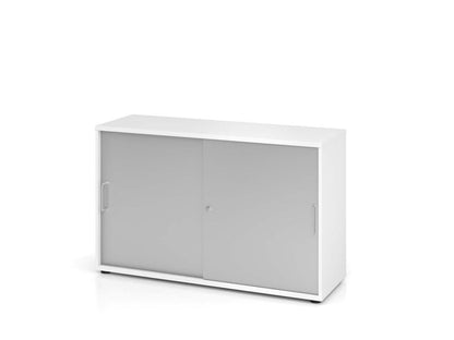 Texas Simple Basic Schiebetürenschrank 2OH 120cm Weiß / Silber