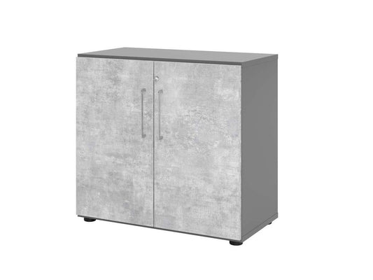 Texas Nine Aktenschrank 2OH mit Türen 80cm Graphit / Beton