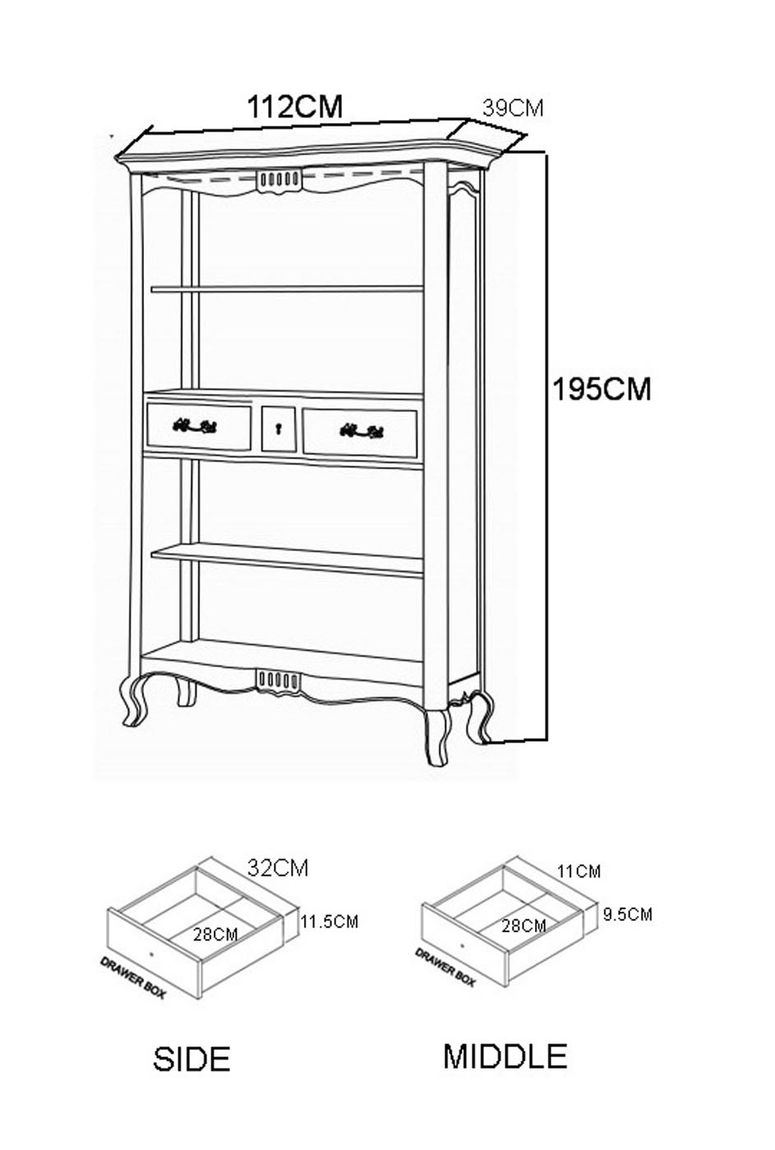 Verona Massivholz Bücherregal Birke Creme