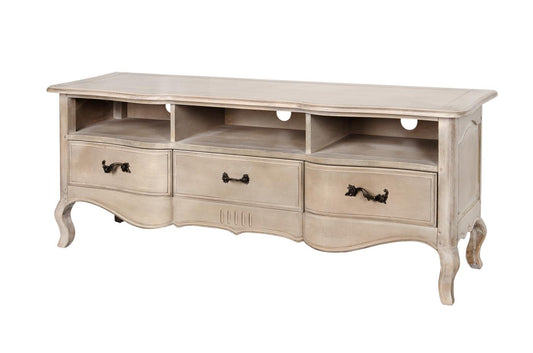 Venezia Massivholz TV-Lowboard Birke Beige