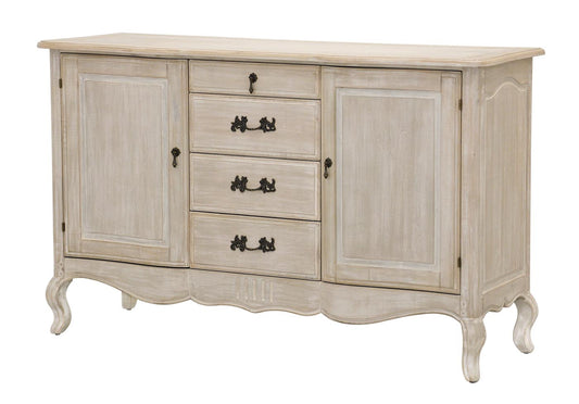 Venezia Bianco Massivholz Sideboard 150 cm Birke Creme