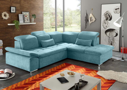 Wayne Ecksofa 276x240 cm Blau (Denim)