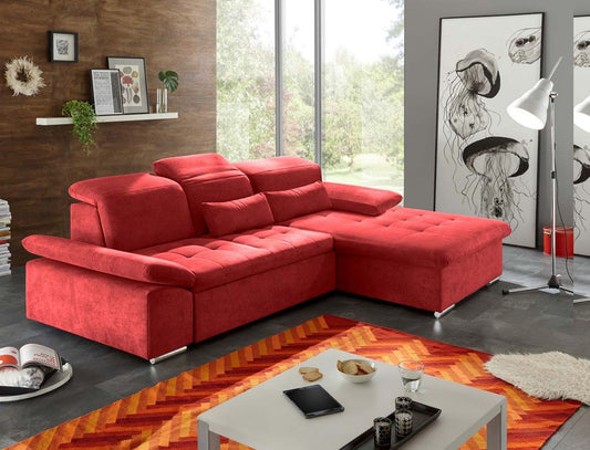 Wayne Ecksofa 276x188 cm Rot (Berry)