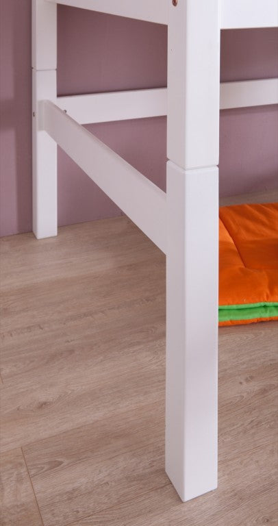 Hochbett ELIYAS Kinderbett mit Rutsche Spielbett Bett Weiß - Froschkönig24