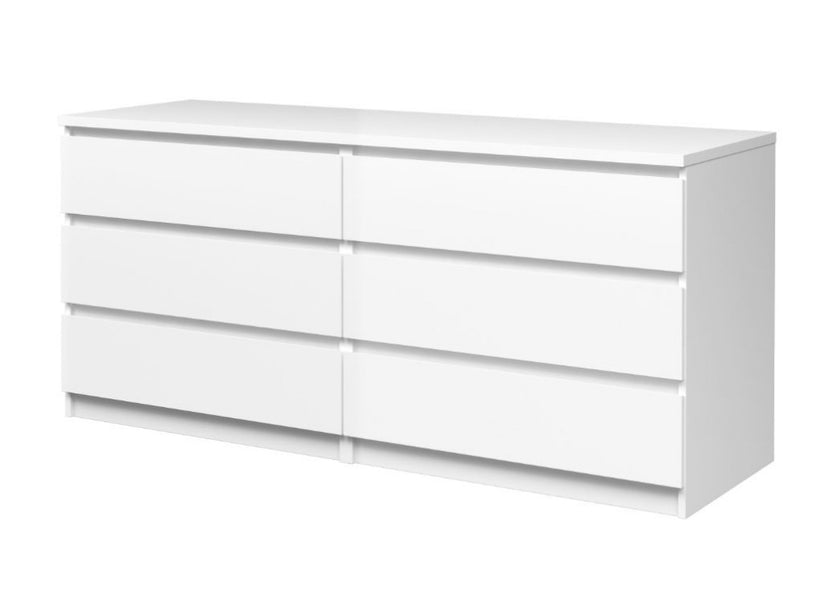 Doppelkommode NAIA Kommode Anrichte Sideboard Weiß Hochglanz - Froschkönig24