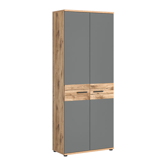 Mason Aktenschrank 5OH, 80 cm Breite, Nox Oak / Grau