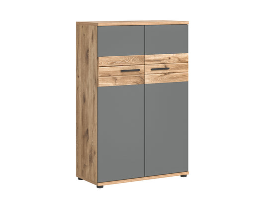 Mason Aktenschrank 3OH, 80 cm Breite, Nox Oak / Grau