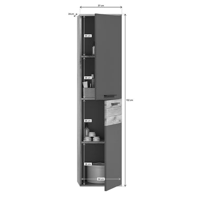 Mason 2 Badkombination 5-teilig Nox Oak / Grau