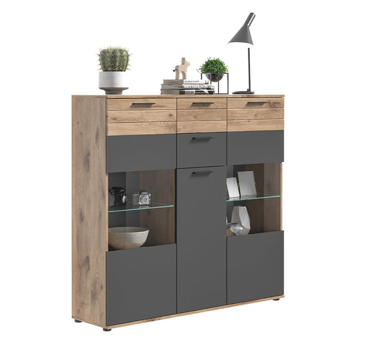 Mason Highboard Nox Oak / Grau