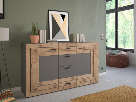 Freno Sideboard Grau / Nox Oak