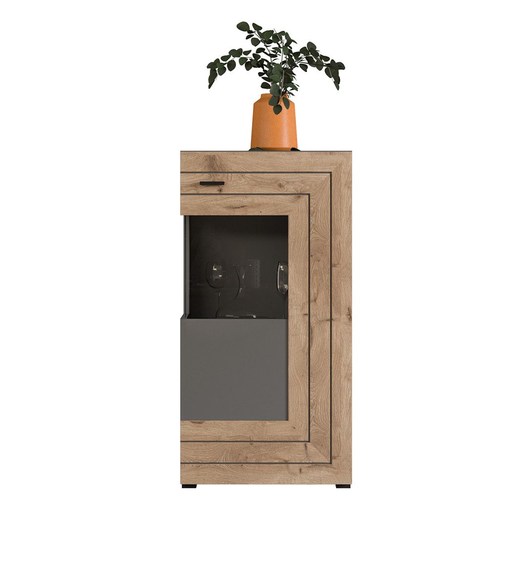 Freno Wohnwandkombination 1 Grau / Nox Oak