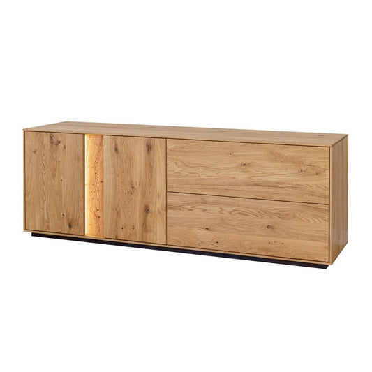 Collodi Massivholz TV-Lowbard 165 cm Wildeiche, Montiert