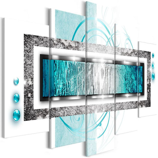 Wandbild - Turquoise blizzard (5 Parts) Wide 225x100 cm