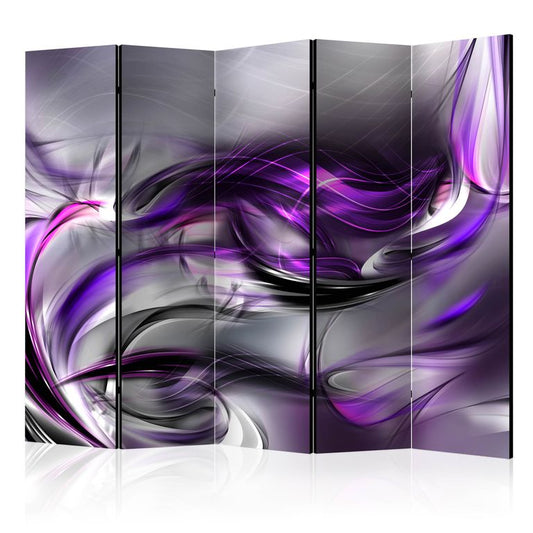 5-teiliges Paravent - Purple Swirls II [Room Dividers] 225x172 cm