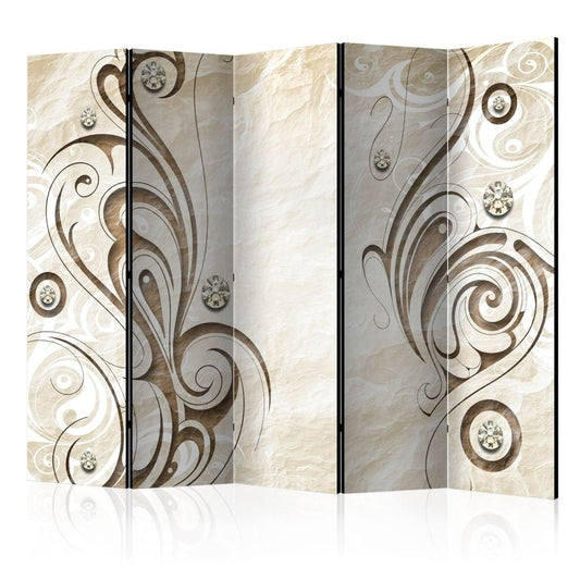 5-teiliges Paravent - Stone Butterfly II [Room Dividers] 225x172 cm