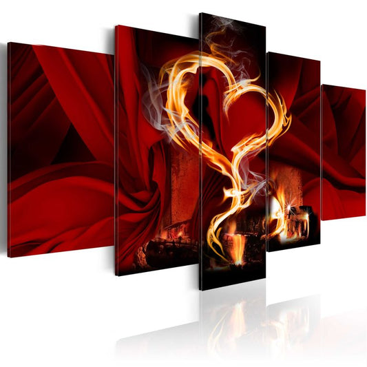 Wandbild - Flammen der Liebe: Herzen