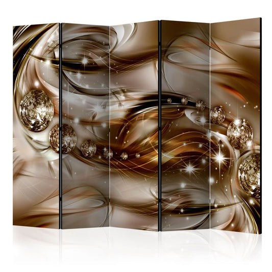 5-teiliges Paravent - Chocolate Tide II [Room Dividers] 225x172 cm