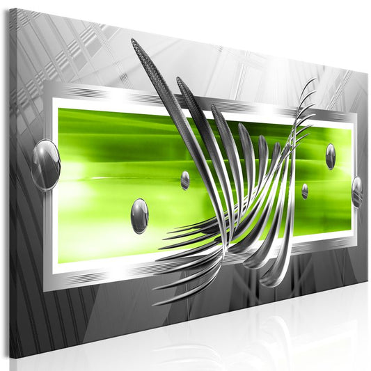 Wandbild - Silver Wings (1 Part) Narrow Green