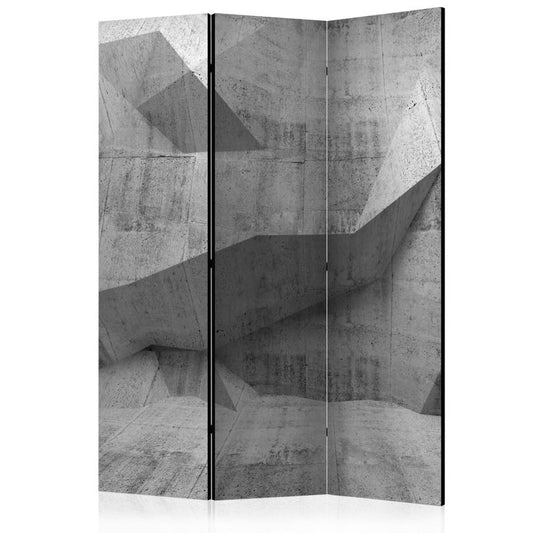 3-teiliges Paravent - Concrete Geometry [Room Dividers] 135x172 cm