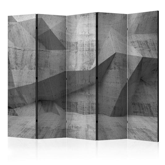 5-teiliges Paravent - Concrete Geometry II [Room Dividers] 225x172 cm