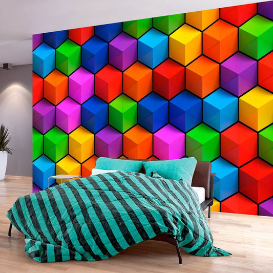 Fototapete - Colorful Geometric Boxes