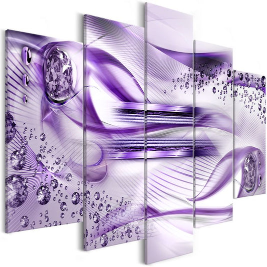 Wandbild - Underwater Harp (5 Parts) Wide Violet