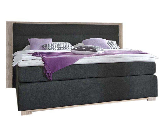 Ohio Boxspringbett 140 x 200 cm Graphit Inari / San Remo-Eiche