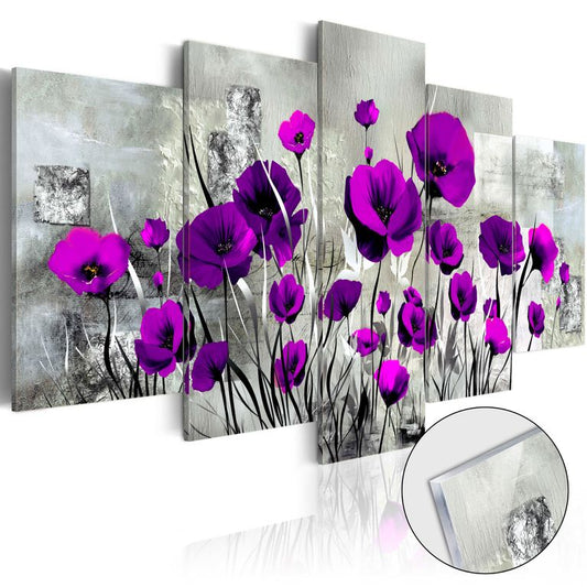 Acrylglasbild - Meadow: Purple Poppies [Glass]