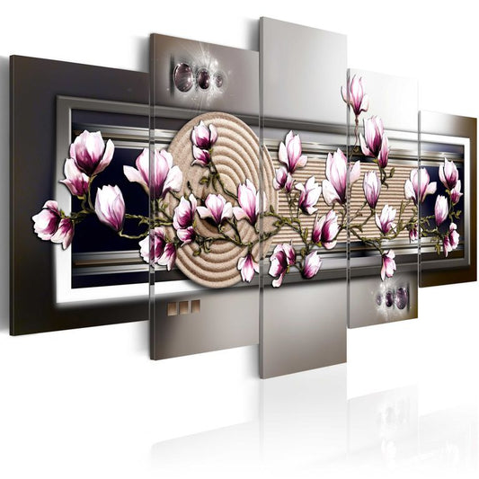 Wandbild - Magnolia and Zen garden