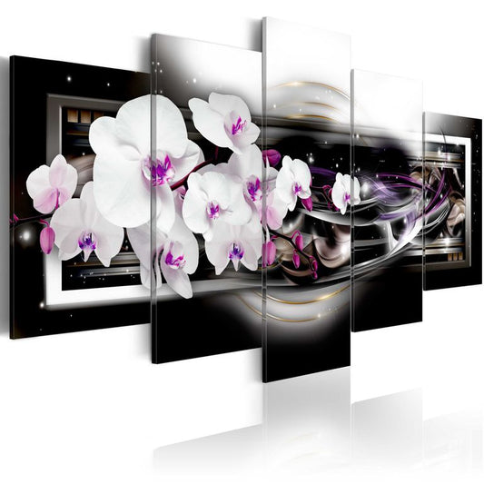 Wandbild - Orchids on a black background