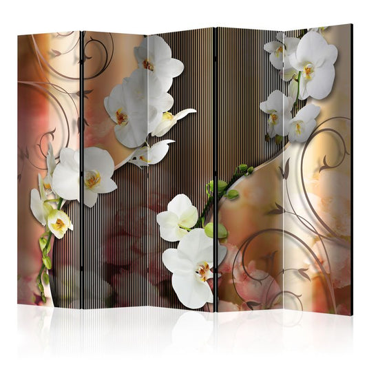 5-teiliges Paravent - Orchid II [Room Dividers] 225x172 cm