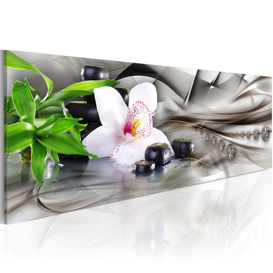 Wandbild - Zen composition: bamboo, orchid and stones