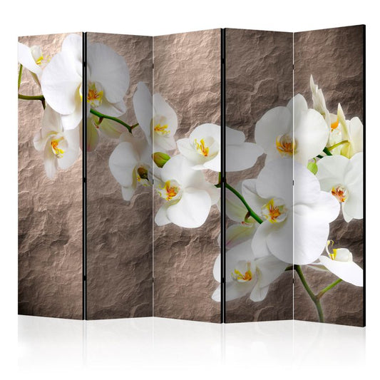 5-teiliges Paravent - Impeccability of the Orchid II [Room Dividers] 225x172 cm