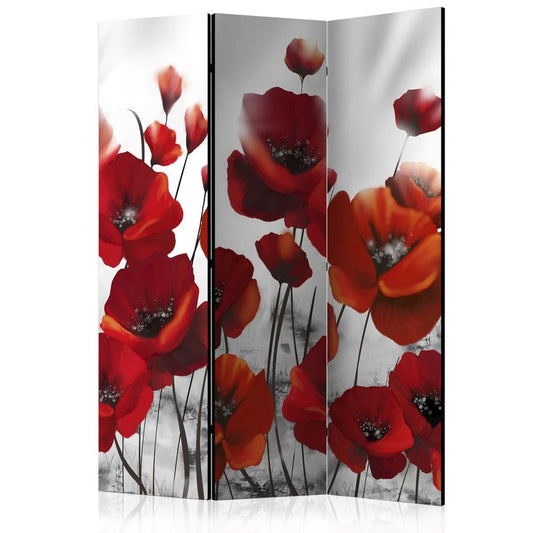 3-teiliges Paravent - Poppies in the Moonlight [Room Dividers] 135x172 cm