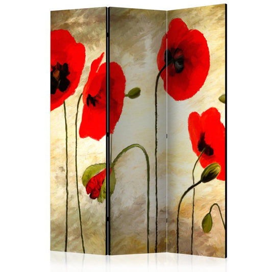 3-teiliges Paravent - Golden Field of Poppies [Room Dividers] 135x172 cm