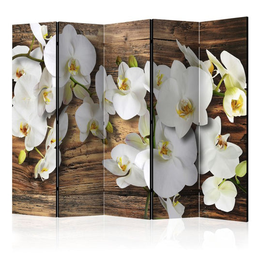 5-teiliges Paravent - Forest Orchid II [Room Dividers] 225x172 cm