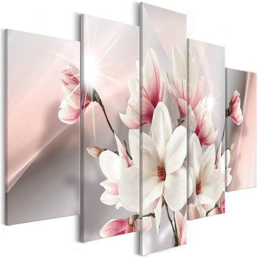 Wandbild - Magnolia in Bloom (5 Parts) Wide 225x100 cm