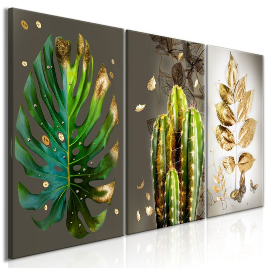 Wandbild - Covered in Gold (3 Parts) 120x60 cm