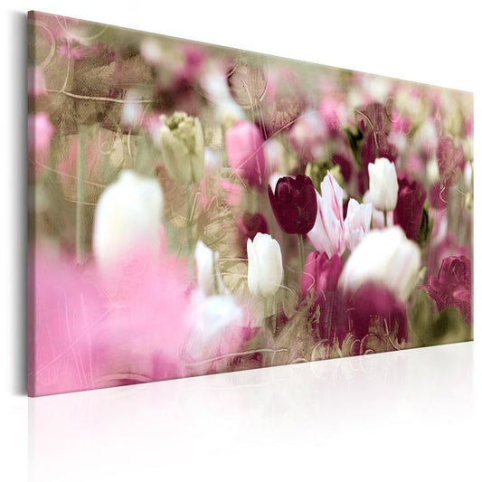 Wandbild - Meadow of Tulips