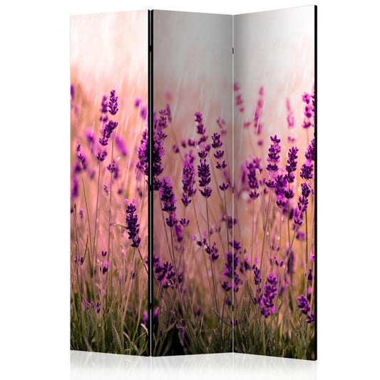 3-teiliges Paravent - Lavender in the Rain [Room Dividers] 135x172 cm