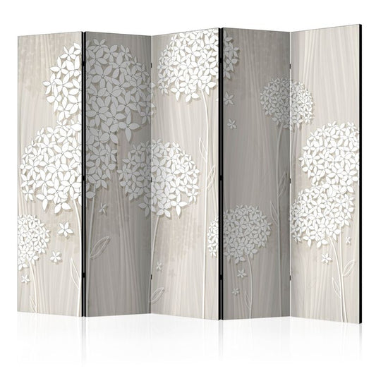 5-teiliges Paravent - Paper Dandelions II [Room Dividers] 225x172 cm