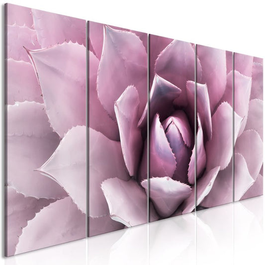 Wandbild - Agave (5 Parts) Narrow Pink