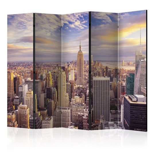 5-teiliges Paravent - New York Morning II [Room Dividers] 225x172 cm