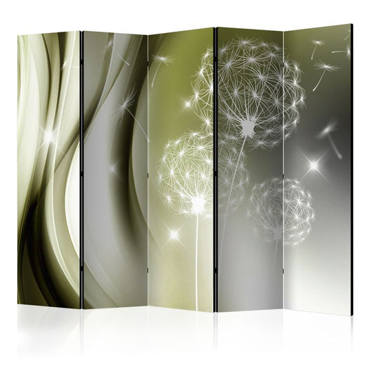 5-teiliges Paravent - Green Gentleness II [Room Dividers] 225x172 cm