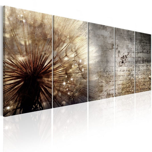 Wandbild - Beige Dandelion 225x90 cm