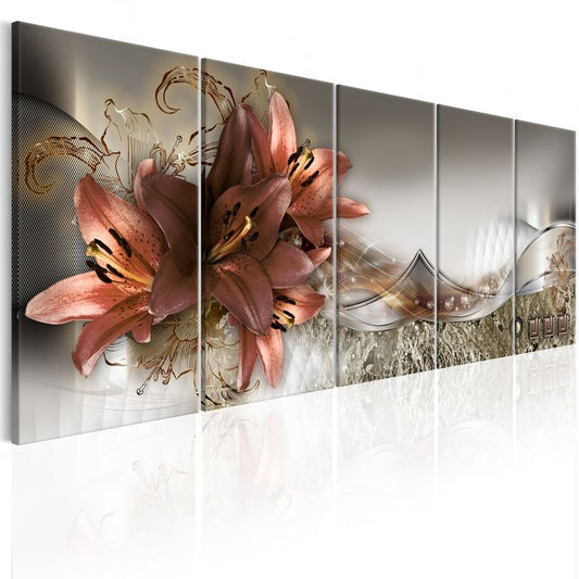 Wandbild - Lilies and Abstraction